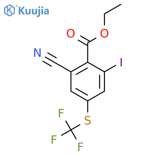 Ethyl 2-cyano-6-iodo-4-(trifluoromethylthio)benzoate structure