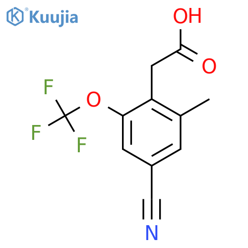4-Cyano-2-methyl-6-(trifluoromethoxy)phenylacetic acid structure