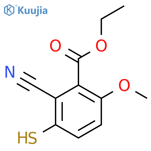 Ethyl 2-cyano-3-mercapto-6-methoxybenzoate structure
