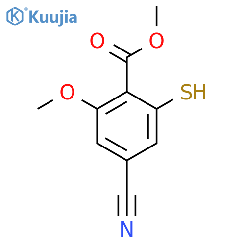Methyl 4-cyano-2-mercapto-6-methoxybenzoate structure