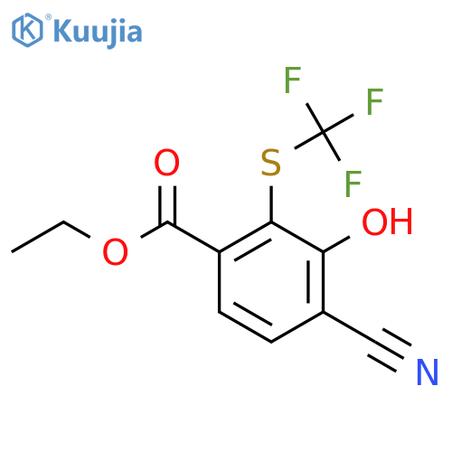 Ethyl 4-cyano-3-hydroxy-2-(trifluoromethylthio)benzoate structure