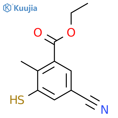 Ethyl 5-cyano-3-mercapto-2-methylbenzoate structure