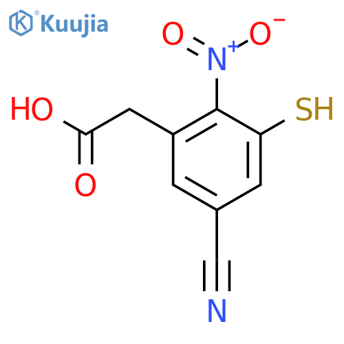 5-Cyano-3-mercapto-2-nitrophenylacetic acid structure