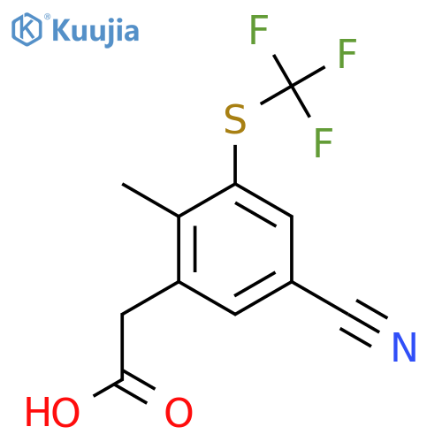5-Cyano-2-methyl-3-(trifluoromethylthio)phenylacetic acid structure