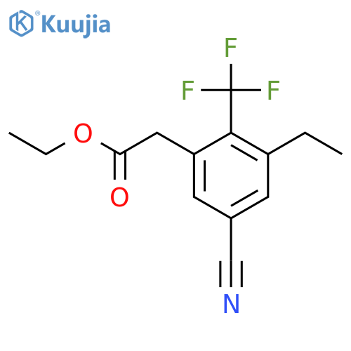 Ethyl 5-cyano-3-ethyl-2-(trifluoromethyl)phenylacetate structure