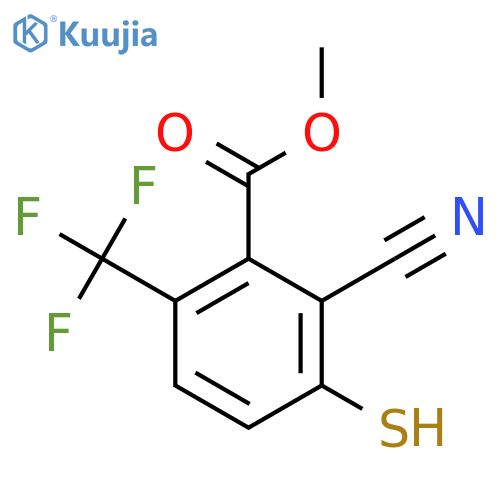 Methyl 2-cyano-3-mercapto-6-(trifluoromethyl)benzoate structure