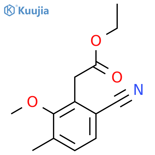Ethyl 6-cyano-2-methoxy-3-methylphenylacetate structure
