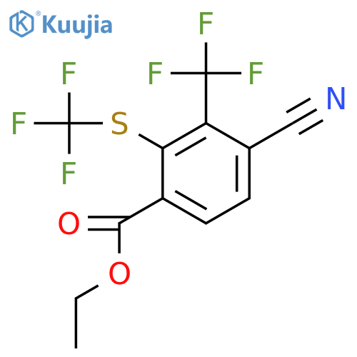 Ethyl 4-cyano-3-trifluoromethyl-2-(trifluoromethylthio)benzoate structure