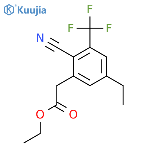 Ethyl 2-cyano-5-ethyl-3-(trifluoromethyl)phenylacetate structure