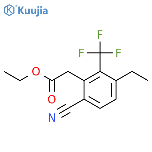 Ethyl 6-cyano-3-ethyl-2-(trifluoromethyl)phenylacetate structure