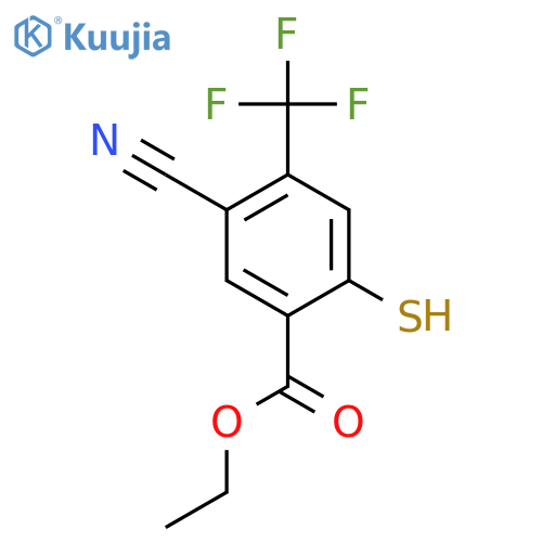 Ethyl 5-cyano-2-mercapto-4-(trifluoromethyl)benzoate structure