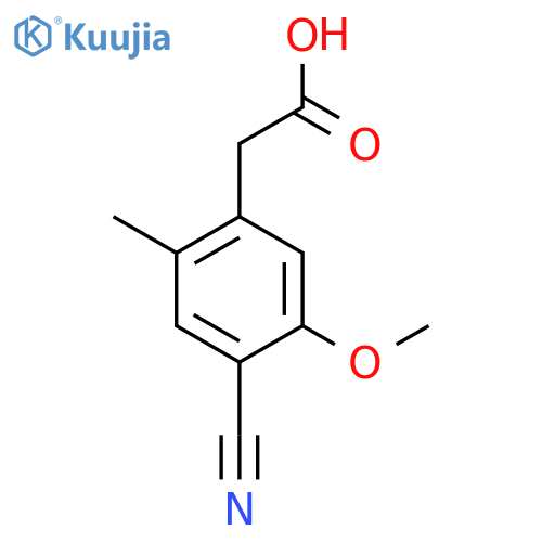 4-Cyano-5-methoxy-2-methylphenylacetic acid structure