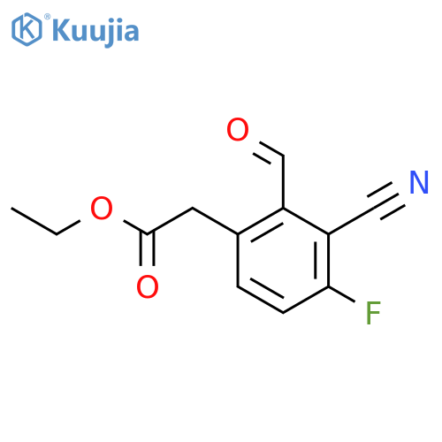 Ethyl 3-cyano-4-fluoro-2-formylphenylacetate structure