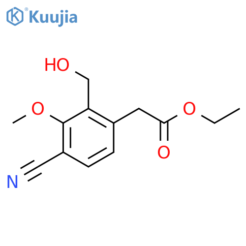 Ethyl 4-cyano-2-hydroxymethyl-3-methoxyphenylacetate structure