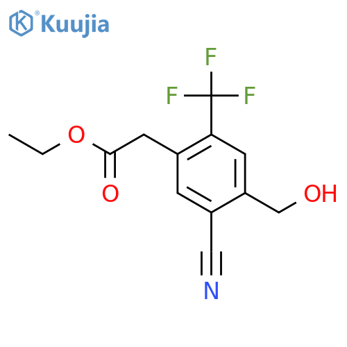 Ethyl 5-cyano-4-hydroxymethyl-2-(trifluoromethyl)phenylacetate structure