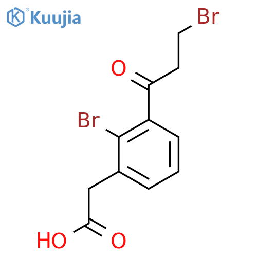 2-Bromo-3-(3-bromopropanoyl)phenylacetic acid structure