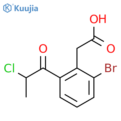 2-Bromo-6-(2-chloropropanoyl)phenylacetic acid structure