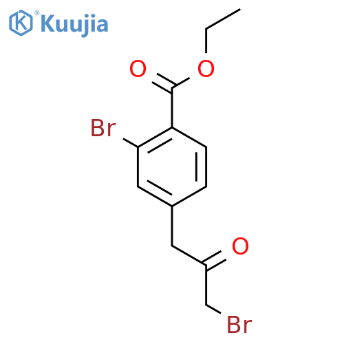 Ethyl 2-bromo-4-(3-bromo-2-oxopropyl)benzoate structure