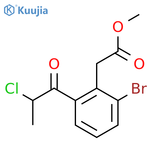 Methyl 2-bromo-6-(2-chloropropanoyl)phenylacetate structure