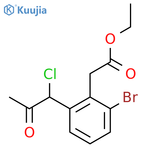 Ethyl 2-bromo-6-(1-chloro-2-oxopropyl)phenylacetate structure