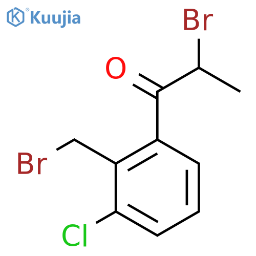 2-Bromo-1-(2-(bromomethyl)-3-chlorophenyl)propan-1-one structure