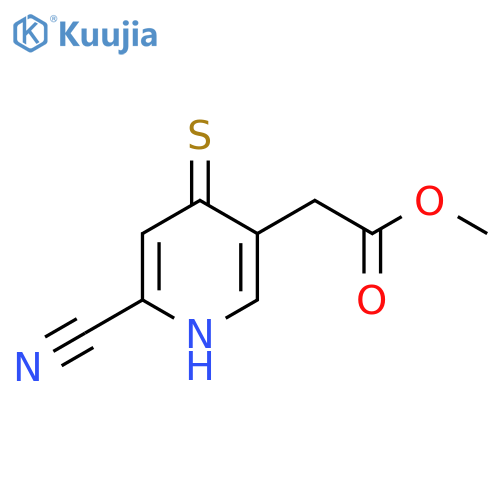 Methyl 2-cyano-4-mercaptopyridine-5-acetate structure
