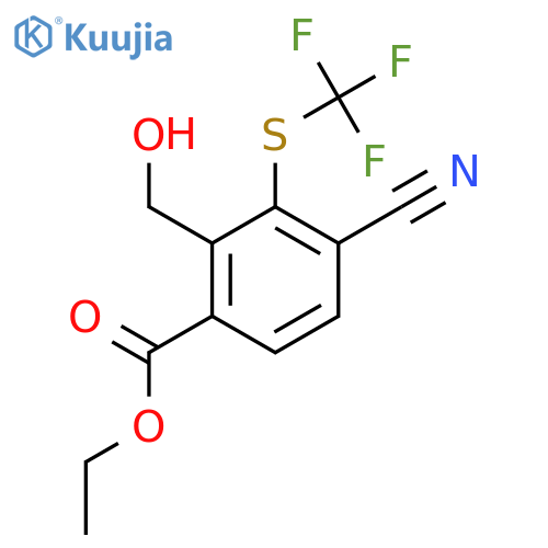 Ethyl 4-cyano-2-hydroxymethyl-3-(trifluoromethylthio)benzoate structure