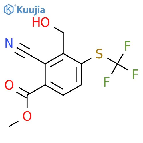 Methyl 2-cyano-3-hydroxymethyl-4-(trifluoromethylthio)benzoate structure