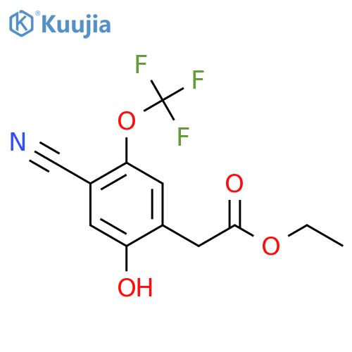 Ethyl 4-cyano-2-hydroxy-5-(trifluoromethoxy)phenylacetate structure