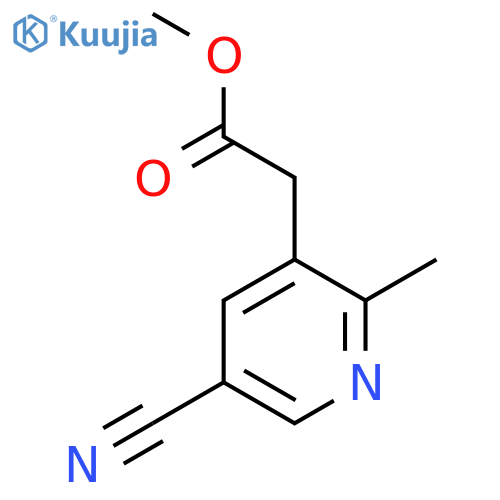 Methyl 5-cyano-2-methylpyridine-3-acetate structure