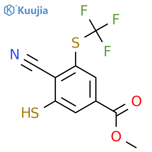 Methyl 4-cyano-3-mercapto-5-(trifluoromethylthio)benzoate structure