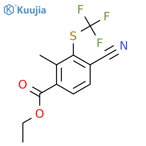 Ethyl 4-cyano-2-methyl-3-(trifluoromethylthio)benzoate structure