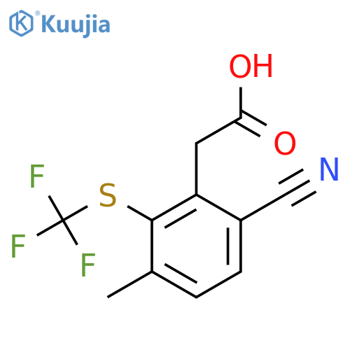 6-Cyano-3-methyl-2-(trifluoromethylthio)phenylacetic acid structure