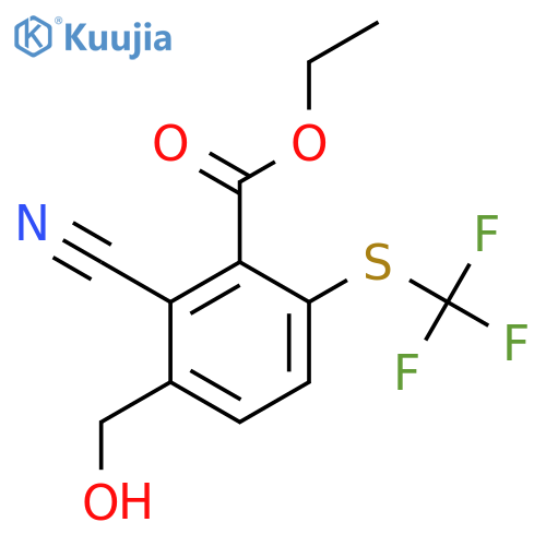 Ethyl 2-cyano-3-hydroxymethyl-6-(trifluoromethylthio)benzoate structure