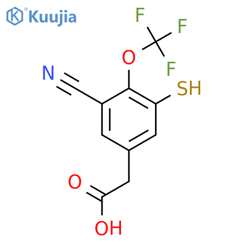 3-Cyano-5-mercapto-4-(trifluoromethoxy)phenylacetic acid structure