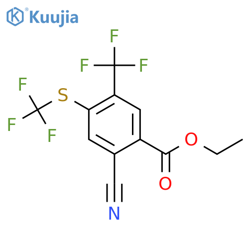 Ethyl 2-cyano-5-trifluoromethyl-4-(trifluoromethylthio)benzoate structure