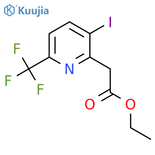Ethyl 2-[3-iodo-6-(trifluoromethyl)pyridin-2-yl]acetate structure