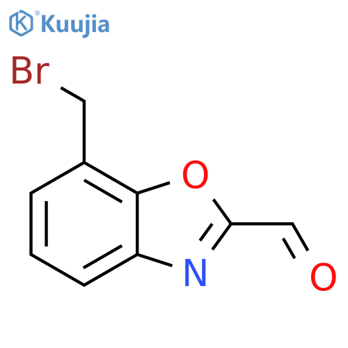7-(Bromomethyl)benzo[d]oxazole-2-carboxaldehyde structure