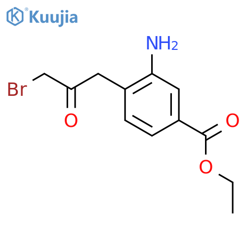 Ethyl 3-amino-4-(3-bromo-2-oxopropyl)benzoate structure