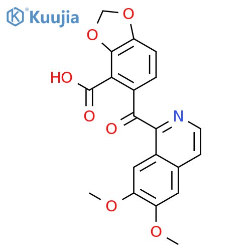 1,3-Benzodioxole-4-carboxylicacid, 5-[(6,7-dimethoxy-1-isoquinolinyl)carbonyl]- structure