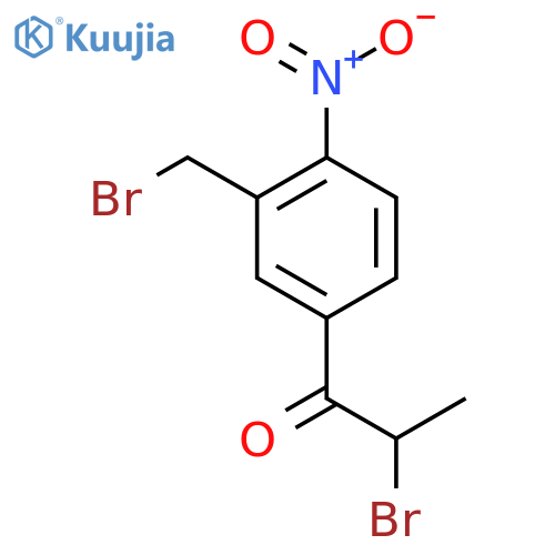 2-Bromo-1-(3-(bromomethyl)-4-nitrophenyl)propan-1-one structure