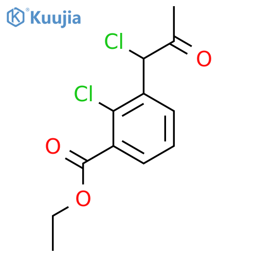 Ethyl 2-chloro-3-(1-chloro-2-oxopropyl)benzoate structure