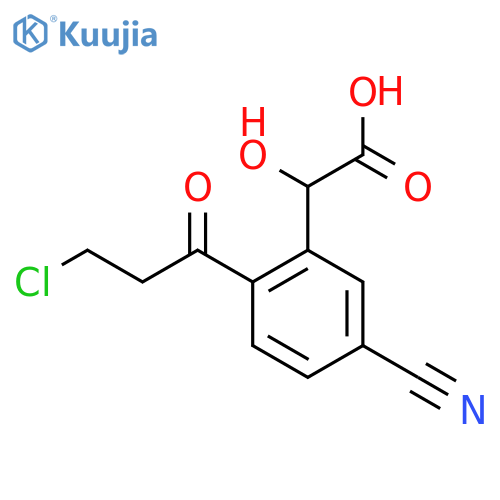 2-(3-Chloropropanoyl)-5-cyanomandelic acid structure