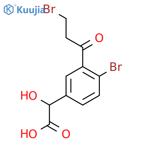 4-Bromo-3-(3-bromopropanoyl)mandelic acid structure