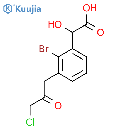 2-Bromo-3-(3-chloro-2-oxopropyl)mandelic acid structure