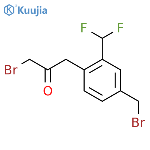 3-Bromo-1-(4-(bromomethyl)-2-(difluoromethyl)phenyl)propan-2-one structure