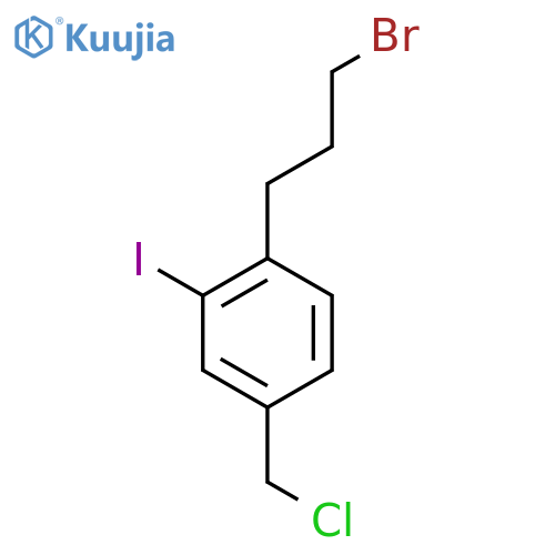 4-(3-Bromopropyl)-3-iodobenzyl chloride structure