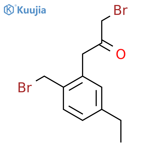 1-Bromo-3-(2-(bromomethyl)-5-ethylphenyl)propan-2-one structure