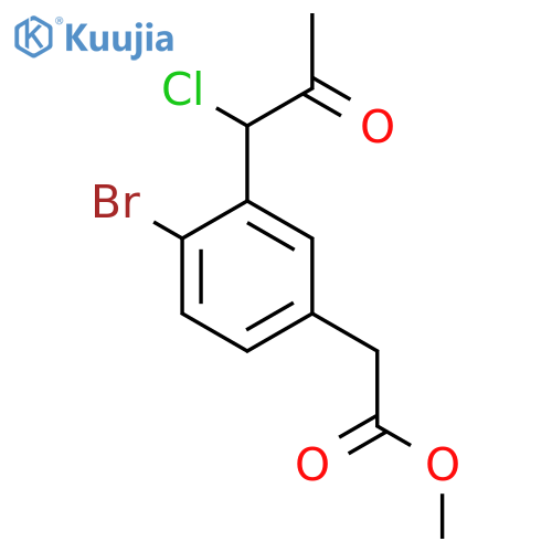 Methyl 4-bromo-3-(1-chloro-2-oxopropyl)phenylacetate structure