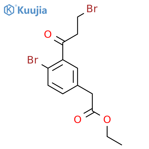 Ethyl 4-bromo-3-(3-bromopropanoyl)phenylacetate structure